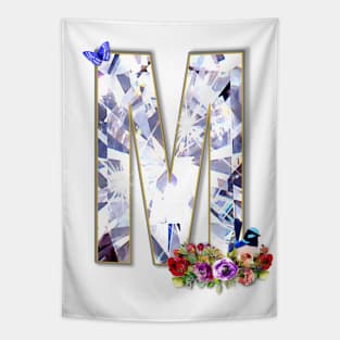 Name Initial Letter M and Fairy Wren Tapestry