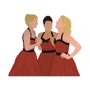 Glee The Unholy Trinity Quinn Brittany And Santana Red Dress Outfit T-Shirt