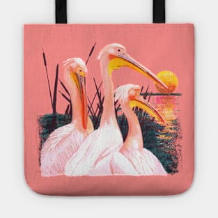 Pink pelicans Tote