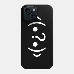 Text Emoticon Face (White) Phone Case