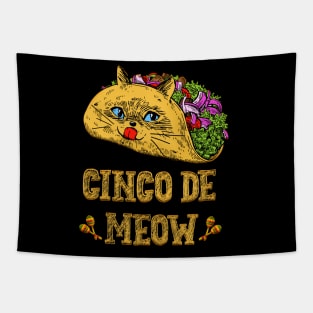 Funny cat tacos cinco de mayo Tapestry