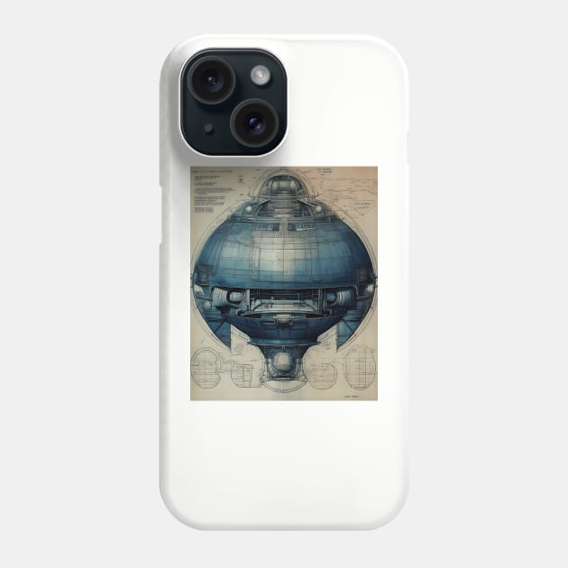 UFO Blueprint too Phone Case by DavisDesigns79