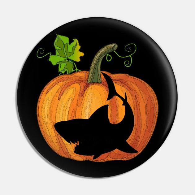 Shark in pumpkin Pin by Flavie Kertzmann