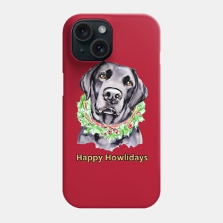 Happy Howlidays Black Labrador Retriever Phone Case