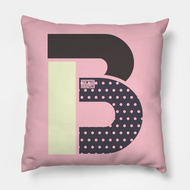 Initial Letter B Ladies Girls Polka Dots Girly Cute Pillow by porcodiseno