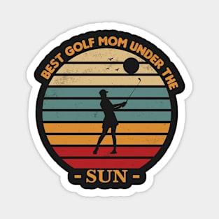 Retro Vintage Sunset Golf Mom Magnet