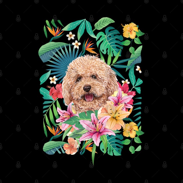 Tropical Red Toy Poodle 2 by LulululuPainting