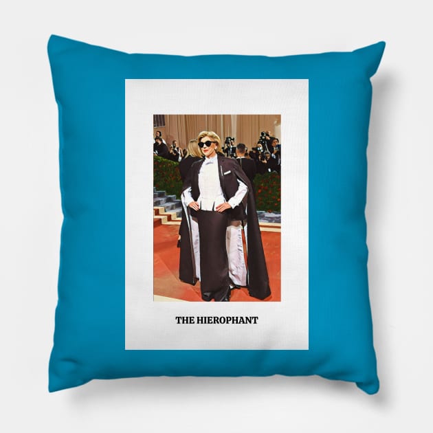 The Hierophant Tarot Card - Christine Baranski Pillow by Hoydens R Us