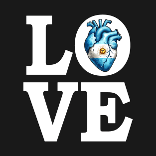 I Love Argentina Country Heart Flag T-Shirt