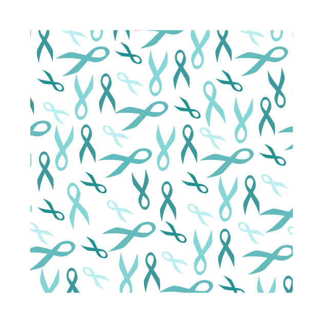 Teal Ribbon Awareness Gift PTSD OCD Uterine Cancer Ovarian Cancer by InnerMagic