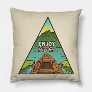 enjoy paradise triangle Pillow