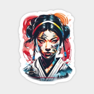 samurai girl looking straight ahead Magnet