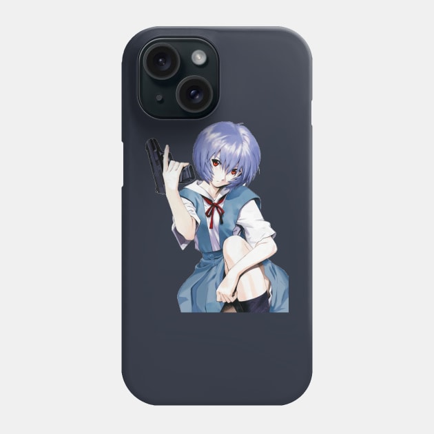 Rei Ayanami with a Gun Phone Case by KokoroPopShop