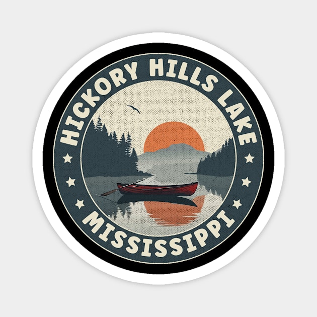 Hickory Hills Lake Mississippi Sunset Magnet by turtlestart