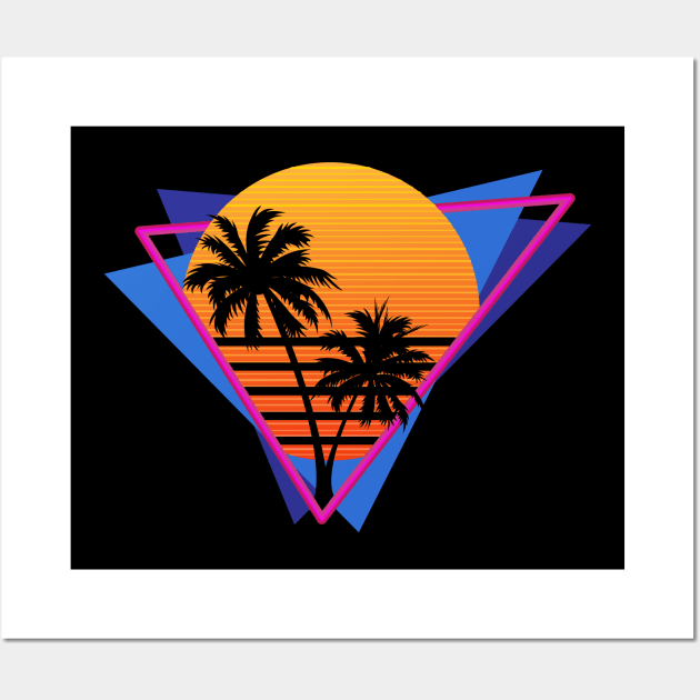 80s Inspired Synthwave Sunset Design - Synthwave Retrowave Dreamwave -  Sticker