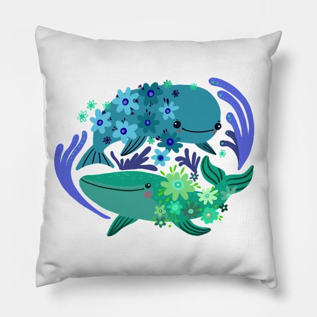 Whales Pillow by Mjdaluz