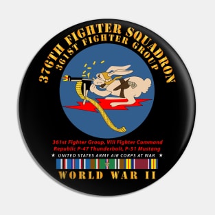 376th Fighter Squadron - AAC at War w  WWII  EU SVC Pin