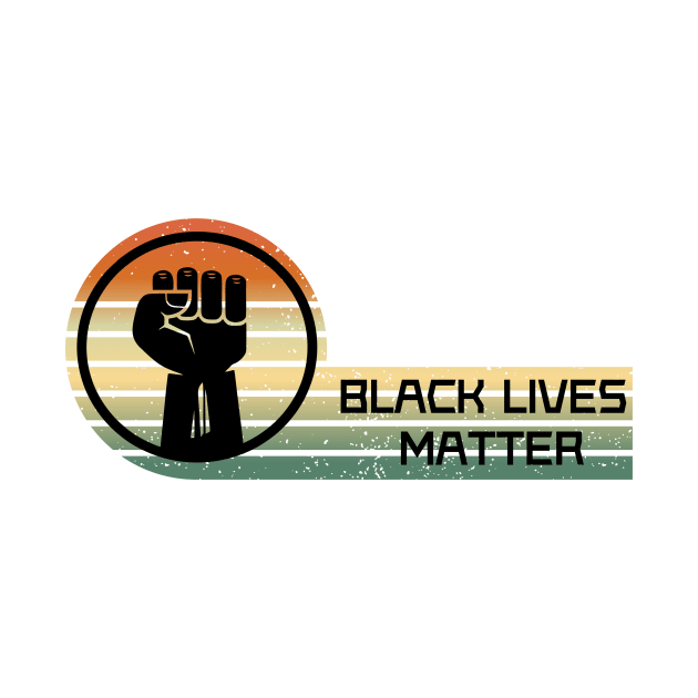 BLM Fist Retro Sunset Banner by Blood Moon Design