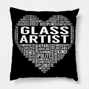 Glass Artist Heart Pillow