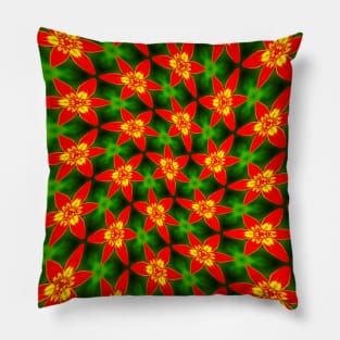 Red Cute Blossom Pattern Pillow