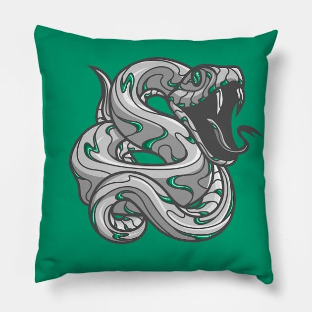 silver and emerald serpent house of ambition Pillow by FamiFriki_V