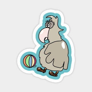 funny bird playing beach ball, for smile Magnet