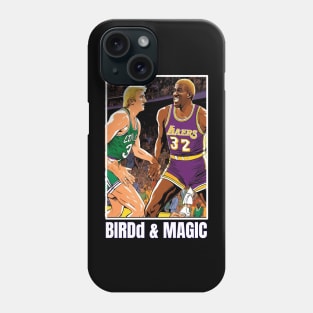 Larry Bird and Magic Johnson victor illustration design Phone Case