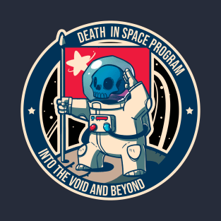 Skull Astronaut DEATH IN SPACE stripe T-Shirt