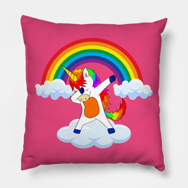 dabbing unicorn Pillow by sirazgar