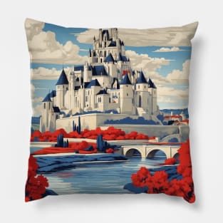 Centre Val de Loire France Vintage Poster Tourism Pillow