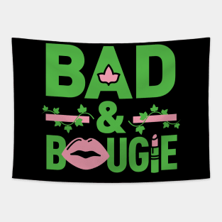 Bad and Bougie 1908 AKA Pretty Girls Ivy Pearls Pink Green Phirst Pham Tapestry