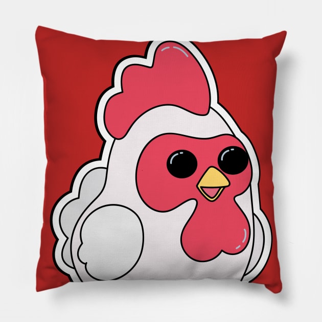 Cute Chicken Harvest Moon Pillow by HijriFriza