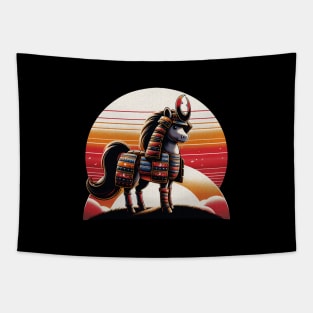 Pony Horse Samuraii Warrior Kawaii Chibi Cute Tapestry