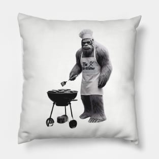 Funny Shirts Dad Shirts Funny Bigfoot Novelty Retro Vintage Graphic Grilling Shirt Fathers Day Shirt Funny BBQ Tshirts Humorous tshirt Cool Pillow