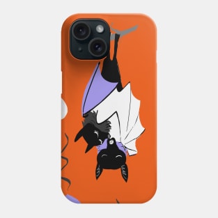 Bat Hugs for Halloween in purple and orange Phone Case