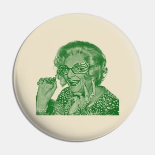 dame edna - green solid style, Pin