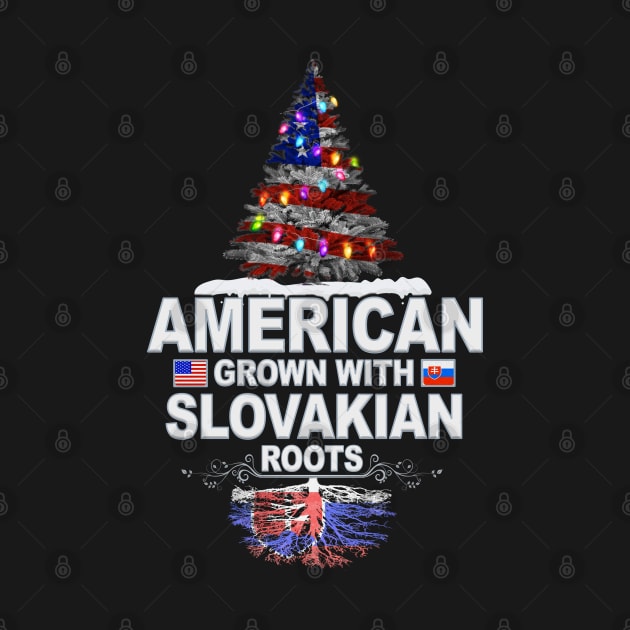Christmas Tree  American Grown With Slovakian Roots - Gift for Slovakian From Slovakia by Country Flags