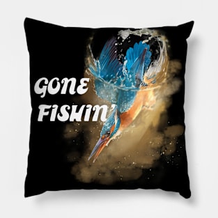 Feathered Fisher Gone Fishin' Pillow