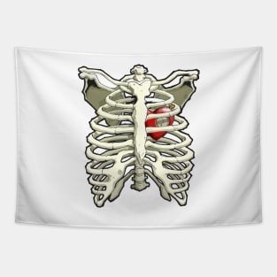 A Clockwork Heart Ribcage Tapestry