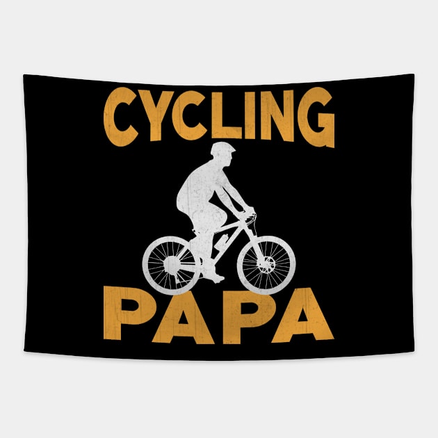 Cycling Papa Novelty Cycling Father Design Tapestry by TheLostLatticework