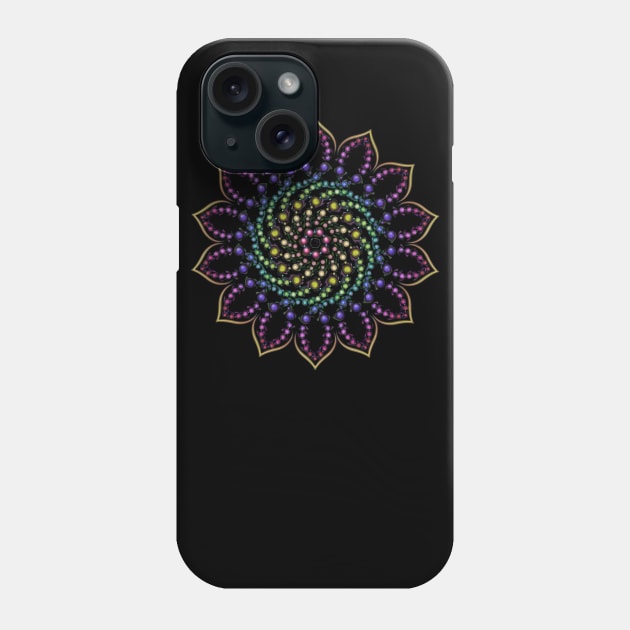 Spiral Spot Mandala Phone Case by Erno