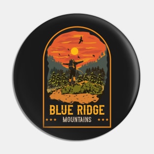 Hiking Blue Ridge Mountains Pin