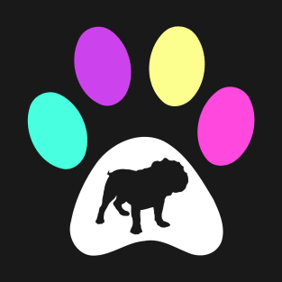 Bulldog Colorful Paw T-Shirt