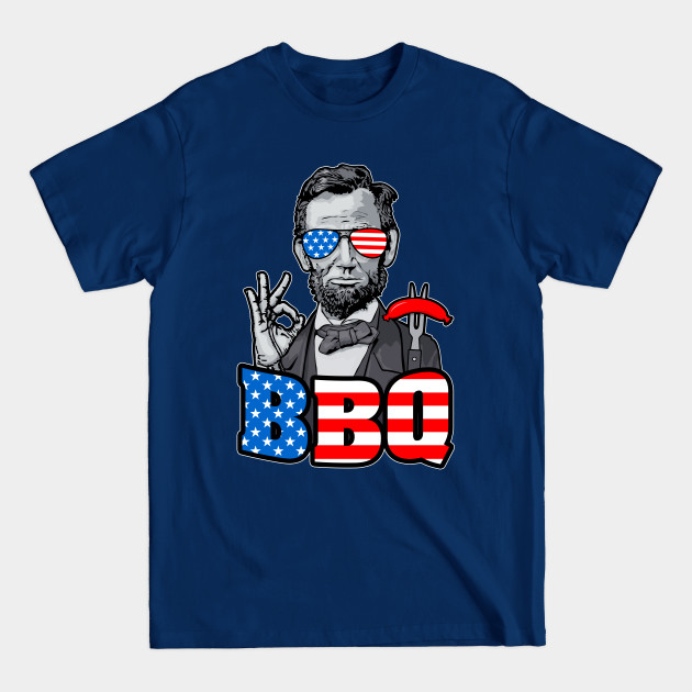 Discover Abraham Lincoln 4th Of July Funny OK BBQ Cook American Flag - Lincoln 4th Of July Bbq - T-Shirt