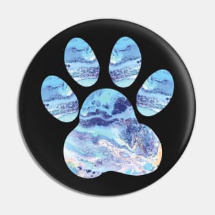 Cute Dog Paw Print Marble Print Pin