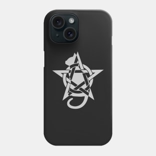 Wiccan Pentacle Cat | Pentagram Cat Silhouette Phone Case