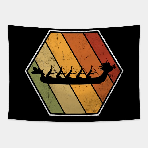 Dragon Boat Team Retro Vintage Logo Tapestry by Shirtbubble