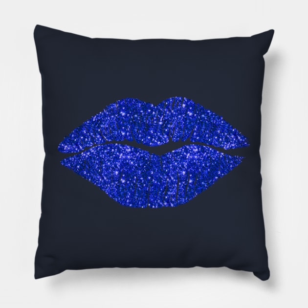 Cobalt Lips Pillow by LittleBean