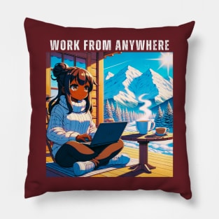 Work From Anywhere - Man in Mountains and Snow Pillow