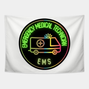 Neon emt first responder Tapestry